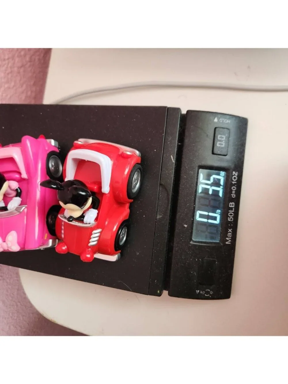 Disney Jr Minnie Mouse and Mickey Mouse pull-back Toy Cars, Vintage Roadster